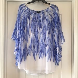Blue & White Light & Airy Flowy Tunic Top Alfani M